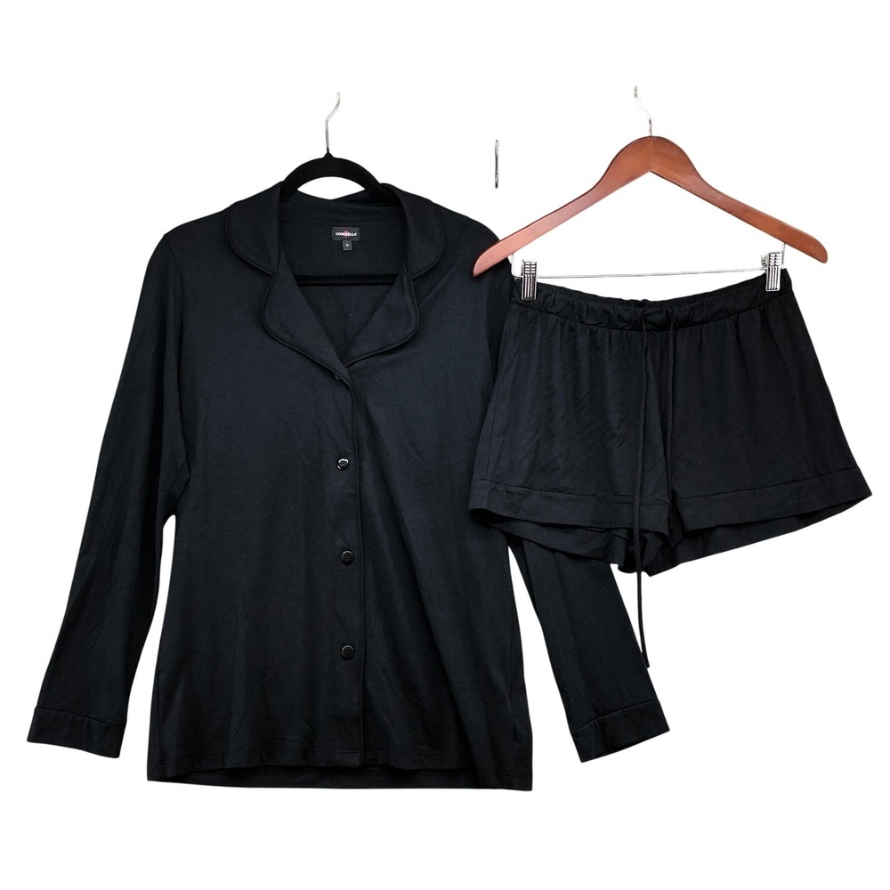 Cosabella Pajama Set Outfit Womens M Black Lace Trim Loungewear Bundle Sleepwear